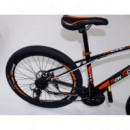 MTB-T001-R - Bicicleta Montaña Adulto Negro/naranja  NEW SPEED