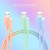 Cable Lightning a USB 2.0 NANOCABLE A/m 1M 3UD Blue Pink Green