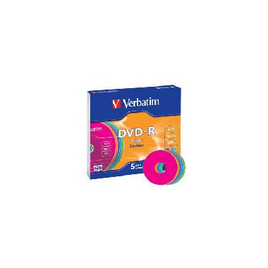 VERBATIM Dvd-r 4.7GB 16X Slim Box 5UD Colours
