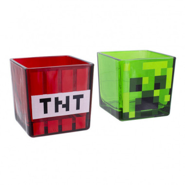 Vasos Cuadrados Minecraft Creeper & Tnt