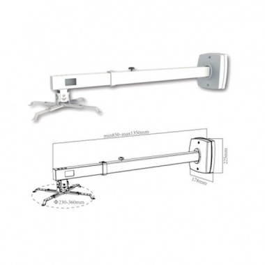 Support mural pour projecteur inclinable APPROX