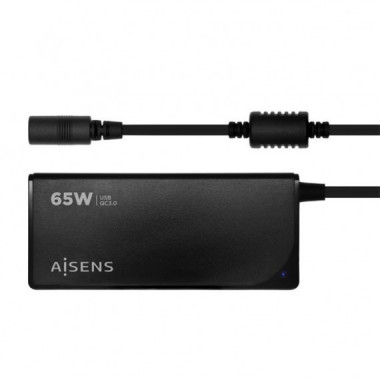 AISENS 65W Carregador Portátil Automático + 9 Conectores + USB-a