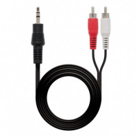 Cable Audio NANOCABLE Jack 3.5 M/2RCAM 3M
