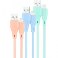 NANOCABLE 3UND Cable Lightning Iphone a USB 2.0 1M Rosa - Verde - Azul