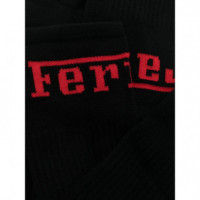 FERRARI - Calcetines Negros Logo Rojo Hombre - 20007/98