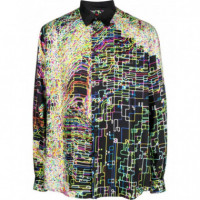 Camisa Hombre FERRARI Fluid Ls Shirt "x-spectrum" Printed Silk