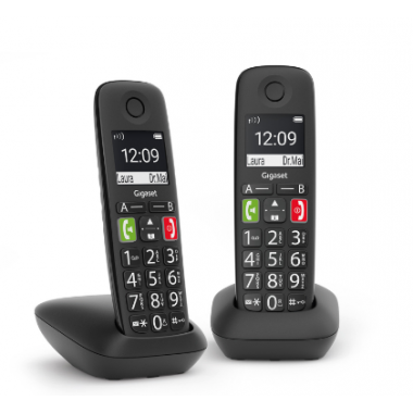 Telefono Inalambrico GIGASET E290 Duo Dect Negro