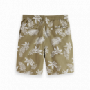 Pantalones Bermuda SCOTCH & SODA Relaxed Straight Printed Poplin Khaki Leaf