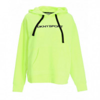 DKNY - SUDADERA CON CAPUCHA VERDE LIMA MUJER - DP1T8423/ZEST