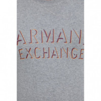 Jersey ARMANI EXCHANGE Gris Logo Naranja