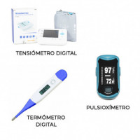 Pack tensiómetro digital, pulsioxímetro y termómetro digital