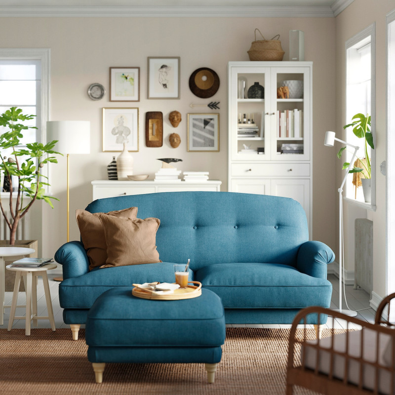 EKTORP funda para sofá de 3 plazas, Tallmyra azul - IKEA