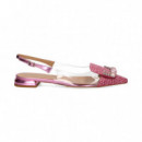 S/talon Vinilo Pala Rafia Strass Fucsia  CHANTAL