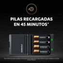 Cargador Rápido DURACELL 2PILAS Aa + 2PILAS Aaa Recargables.