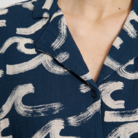 Blusas y Camisas Camisa DEDICATED Valje Brushed Waves Azul Marino