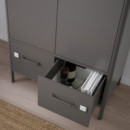 Idasen Armario/puertas/cajones 80X47X119 Gris Oscuro  IKEA