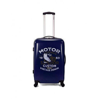 BENZI Trolley Valise à main avec 4 roues Cadenas bleu Design aigle Moteur 1960 BZ5337-C