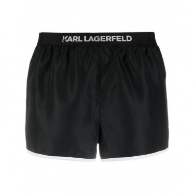 KARL LAGERFELD - varsity shorts w/ logo elastic - 999 - 230W2222/999