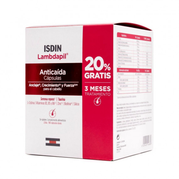 ISDIN Pack Lambdapil Anticaida 180 Caps 20%DTO