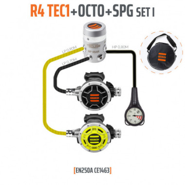 Kit Regulador R4+OCTOPUS+MANOMETRO+BOLSO  TECLINE