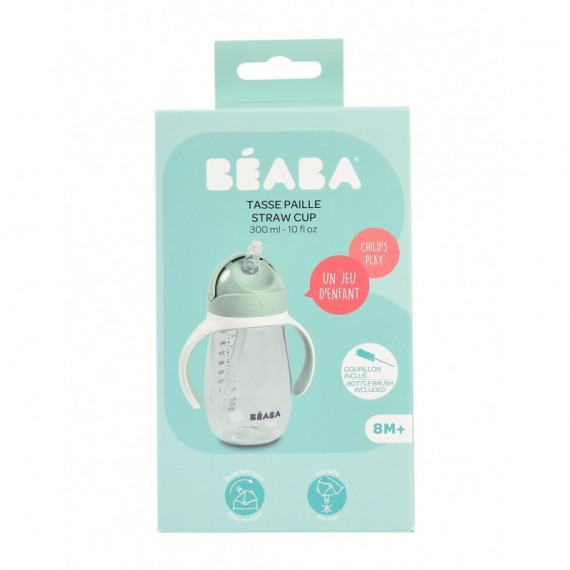 BEABA Taza Plastico Pajita 300ML Verde