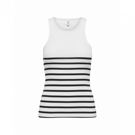 Camisetas Mujer Top ONLY Kenya Rib Strip Bright White