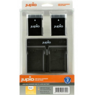 JUPIO Kit Cargador Dual USB + 2 Baterias EN-EL14A 1100MAH (CNI1003)