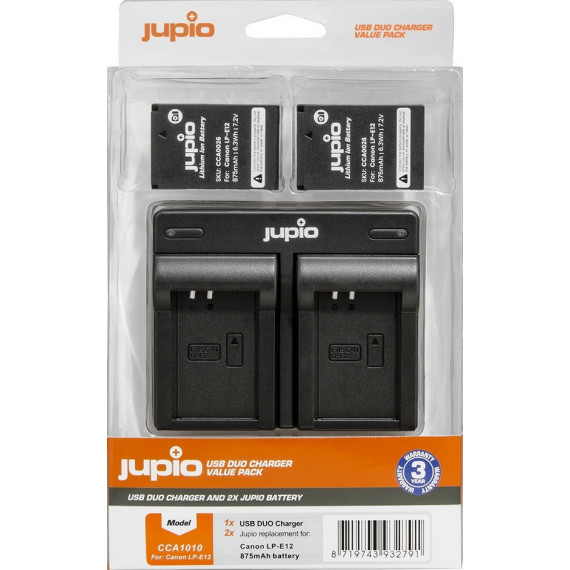 JUPIO Cargador Doble + 2 Baterias LP-E12 Ref. CCA1010