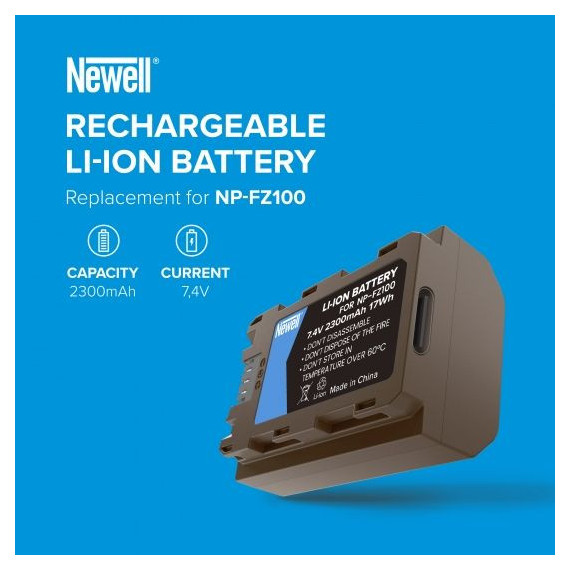 NEWELL Bateria con Usb-c Compatible para Sony NP-FZ100