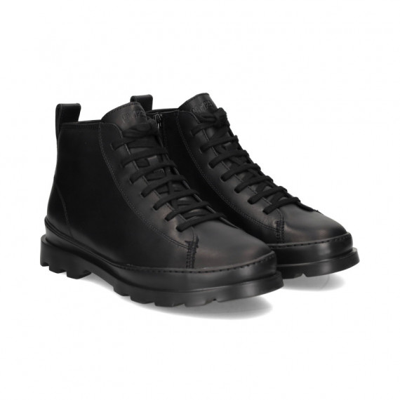 Botin Acordonado Piel Negro  CAMPER