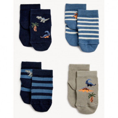 Pack de 4 pares de calcetines Bebé Dino