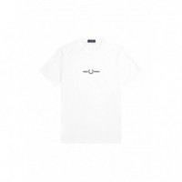 Camisetas Hombre Camiseta FRED PERRY Bordada M4580 Blanca