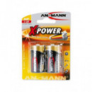 ANSMANN Pack de 2 Pilas Alkalinas LR14 C 1.5V Baby X-power