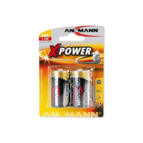 ANSMANN Pack de 2 Pilas Alkalinas LR14 C 1.5V Baby X-power