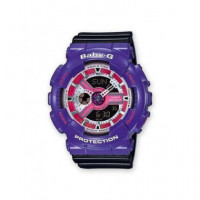 CASIO Brand BA-110NC-6AER Violeta Reloj Baby-g Hora Mundial, Fecha, 5 Alarmas, Resistente Al Agua, C