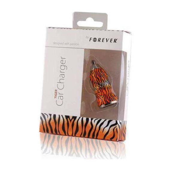 FOREVER Cargador Coche USB 1AMP Diseño Tigre