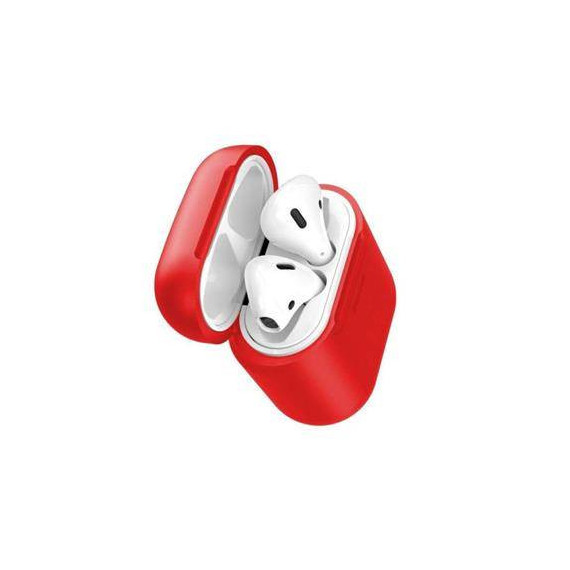 BASEUS Funda Apple Airpods Silicona con Cargador Inalambrico Roja