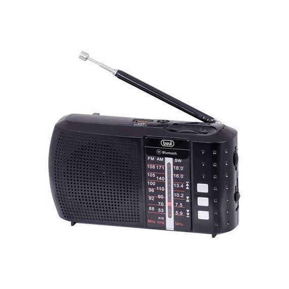 TREVI Radio Portatil Am/fm RA7F20 Negra Bluetooth, Usb, Micro Sd, Bateria Recargable