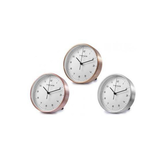 TIMEMARK CL286 Reloj Despertador Analogico Plateado