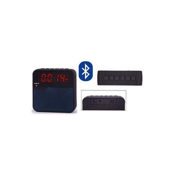 KOOLTECH SP443 Reloj Radio Despertador con Bluetooth/aux In Rojo