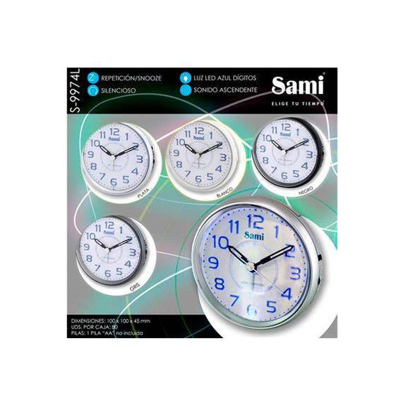 SAMI S-9980L Reloj Despertador Analogico Silencioso - Guanxe Atlantic  Marketplace