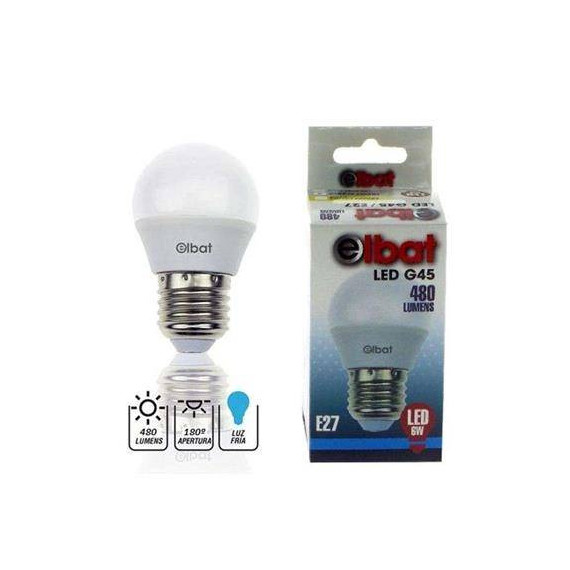 ELBAT Bombilla Led G45 6W E27 480 Lumenes Luz Fria EB0251