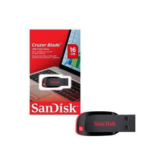 SANDISK Pendrive 16GB USB 2.0 Cruzer Blade Negro SDCZ50-016G-B35