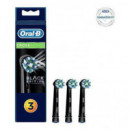 Braun ORAL-B Repuesto Cepillo Crossaction Pack de 3 Black Edition