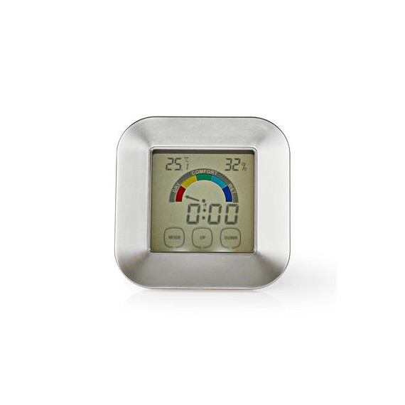 NEDIS Mini Estacion Barometrica con Higrometro, Temperatura, Hora Pantalla Tactil KATR105SI