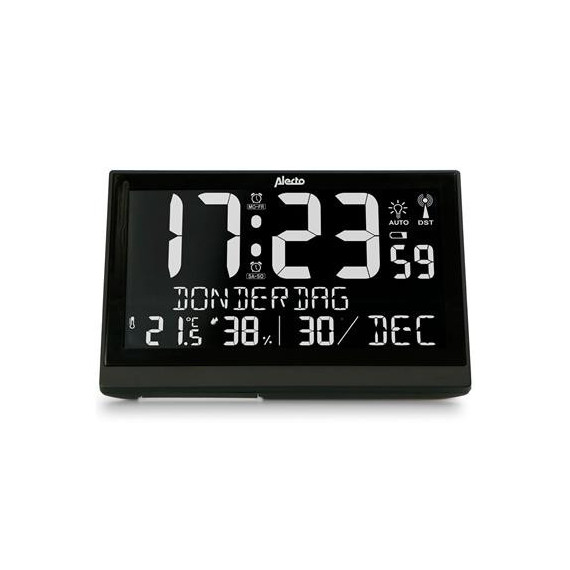 ALECTO Reloj Despertador con Termometro y Higrometro AK-70 Negro