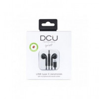 DCU Auricular Estereo Conector Tipo-c con Microfono y Control Volumen Negro 34151011
