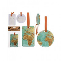 OUT OF THE BLUE Colgador Tag para Maletas de Viajes Diseño Mapa del Mundo 101476