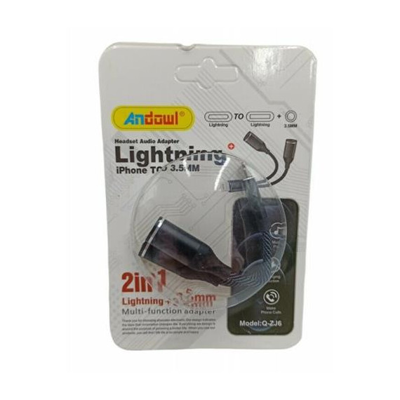 ANDOWL Adaptador Lightning/m a Lightning/h Jack/h 3.5MM Q-ZJ6