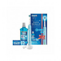 Oral B Cepillo Electrico PRO1 700 3D Action Azul con Pack Regalo Enjuague Bucal+pasta Dientes  ORAL-B